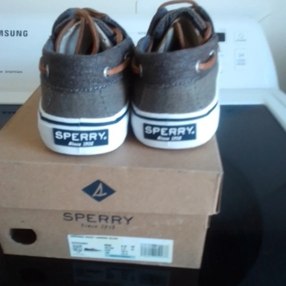 NWT NIB Sperry Bahama Waxy Canvas Olive